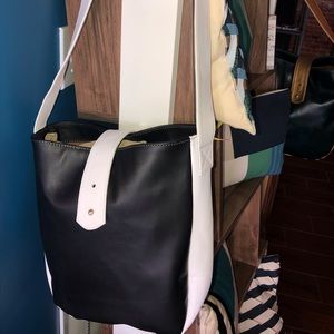 Violette Studios black leather shoulder bag NWT